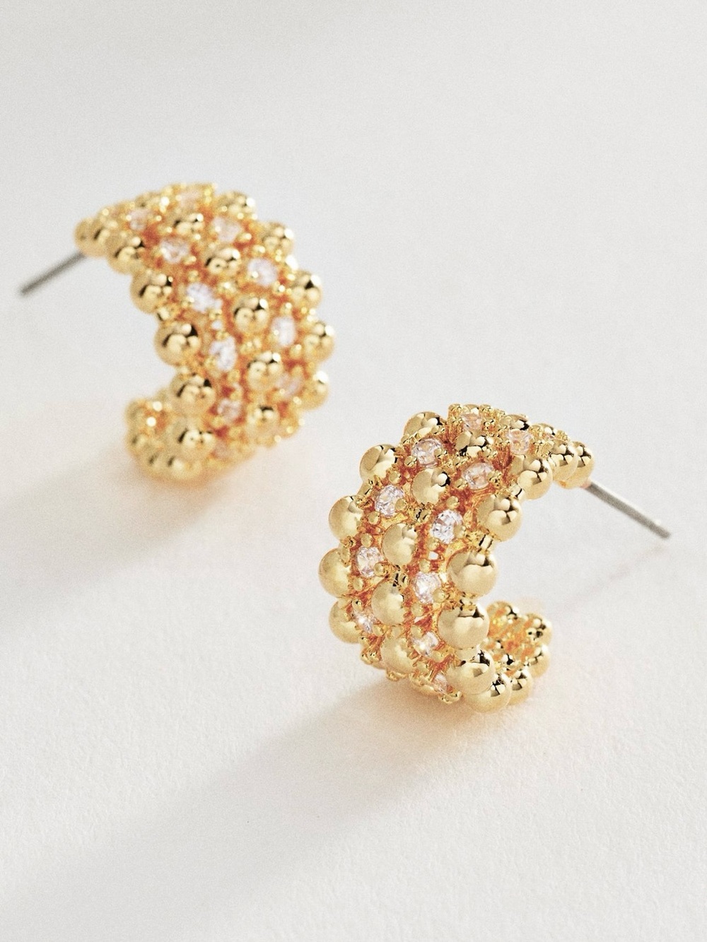 Anthropologie Textured Ball Chain Hoop Earrings NWT
